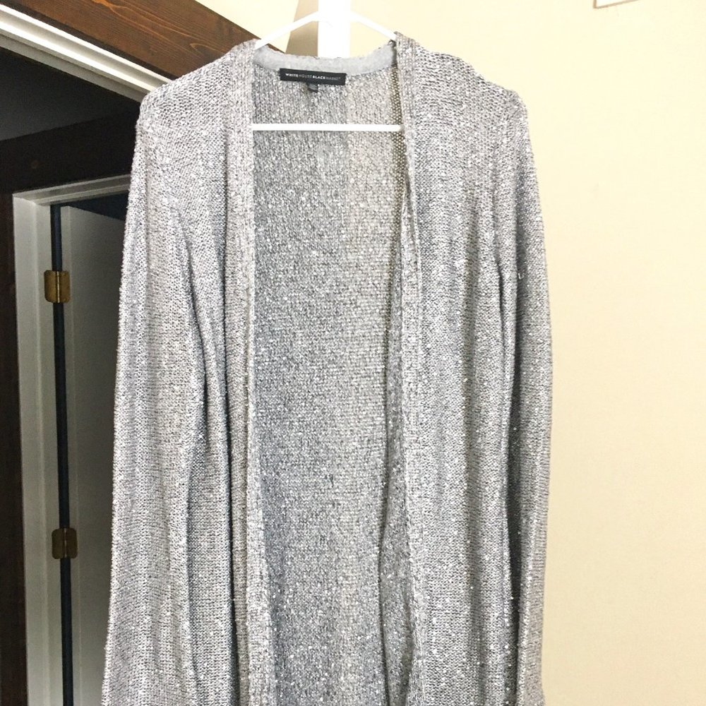 White House Black Market long sequin sweater